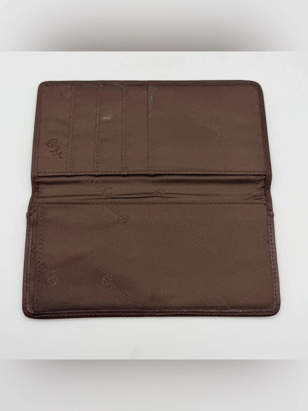 Fossil Leather Checkbook Cover in Dark Brown With Card Slots Vintage 90s